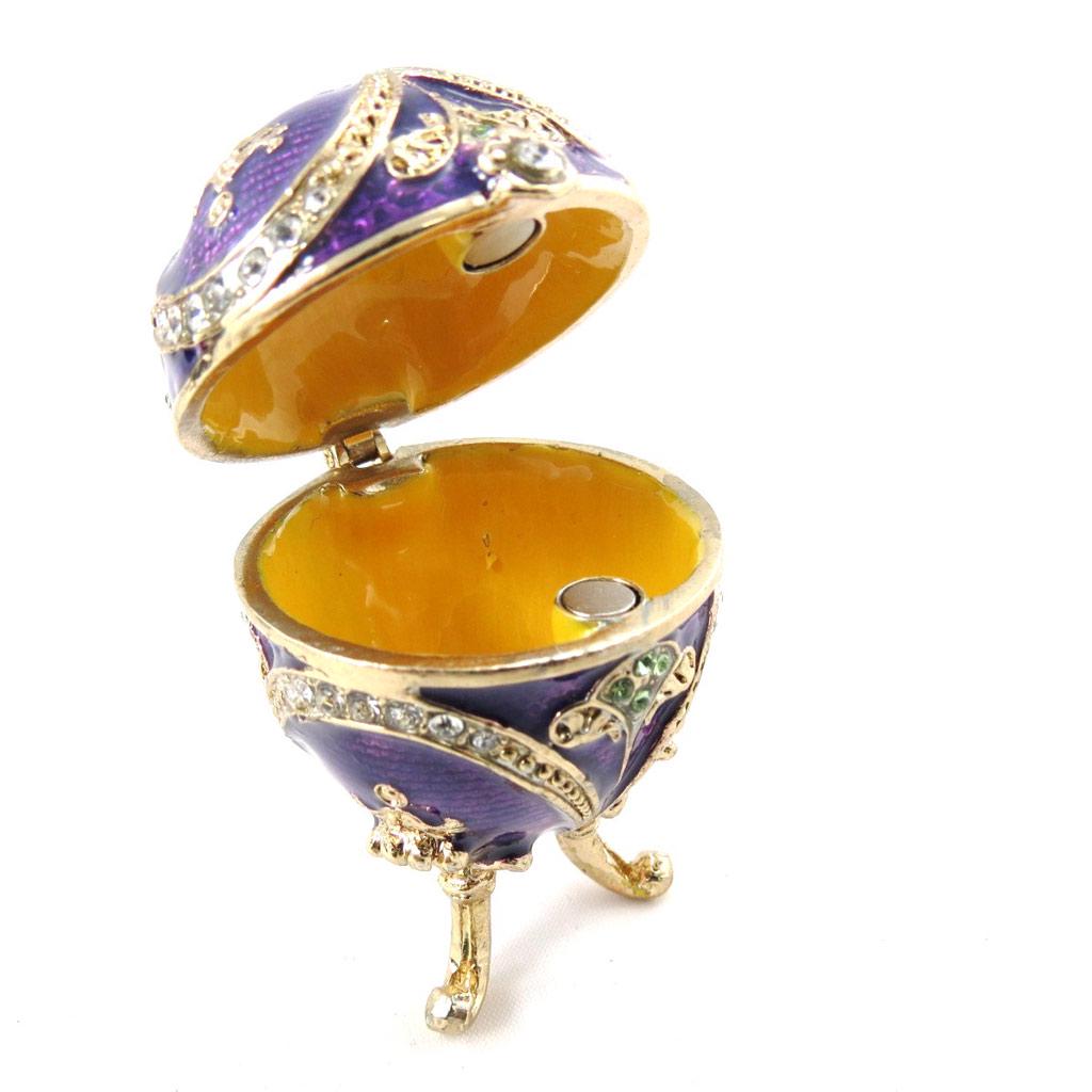 Les Trésors De Lily [J3297] - Purple 'Egg of the Tsars' Jewelry Box