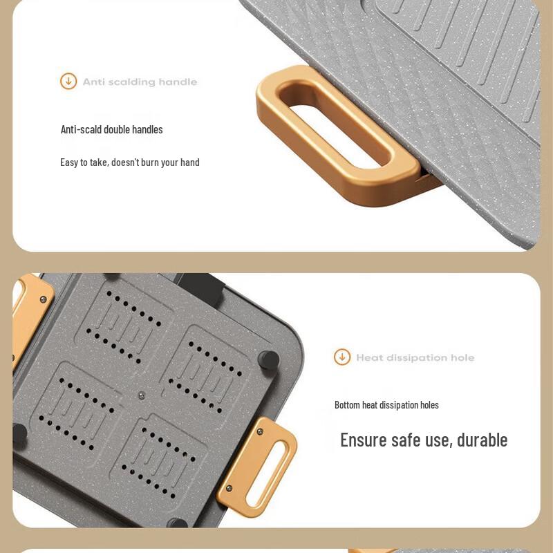 WJL DSK-702 Maifan Stone Square Electric Grill Pan