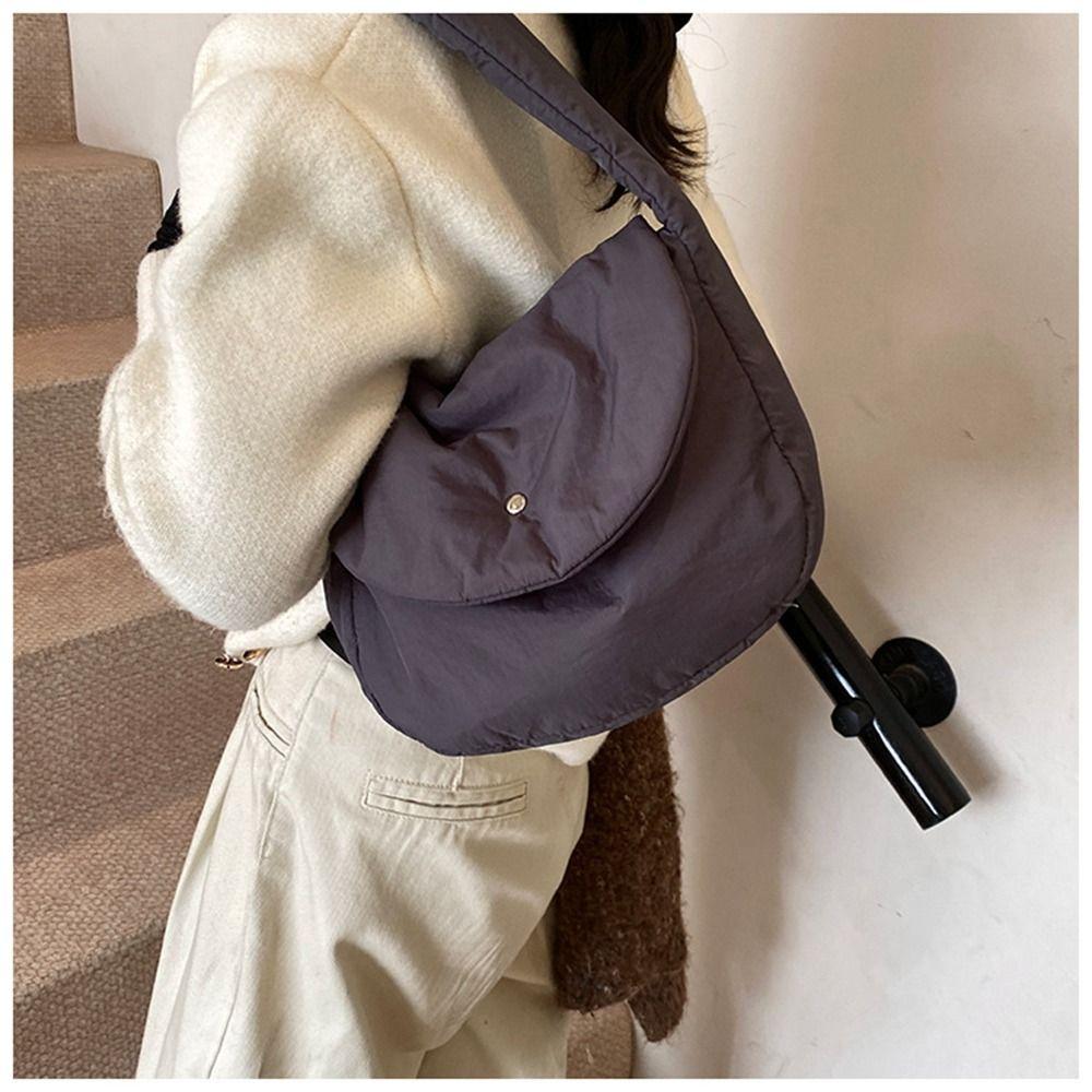 Large Capacity Down Handbag Cloth Winter Underarm Bag Sweet Nylon Shoulder Bag  Office Worker
