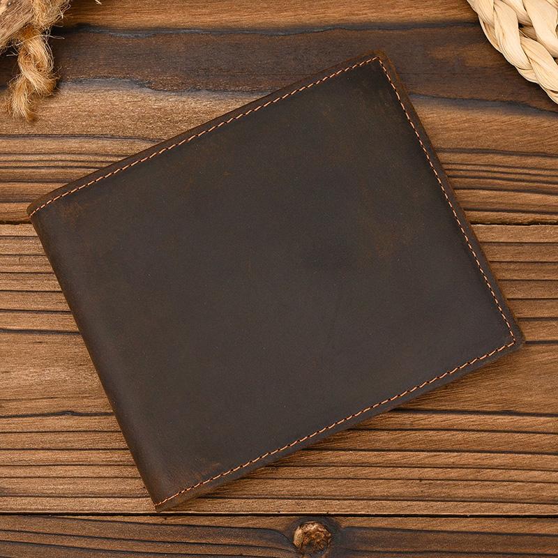 Hot Sale Bifold Leather Wallet Luxury Style Fashion Wallet For Men Leather Original Cowskin Short Purse 2 Folds Slim Purse Coins