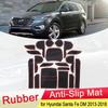 For Hyundai Santa Fe DM 2013 2014 2015 2016 2017 2018 Rubber Anti-slip Mat Door Groove Cup Pad Gate Slot Coaster Car Accessories