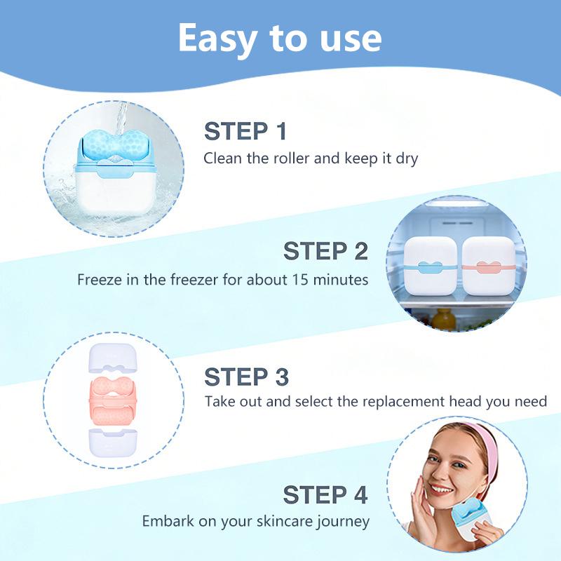 Face Ice Roller Double Roller Cool Facial Eye Massage Relieve Fatigue Pain Redness Skin Tighten Face Lift Reduce Swell Iceroller