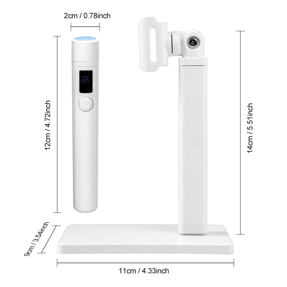 

Rechargeable Portable UV LED Nail Lamp - Gel Polish Drying Desk Stand Light Support Base for Nail Art білий