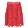 Adore Red 531-9120402 Pleated Flower Lace Skirt Skirt 36 RedUsed