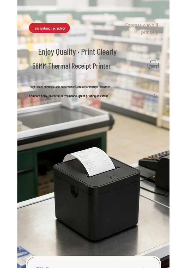 Crosser 58 Desktop Bluetooth Thermal Printer for Supermarket Takeaway - Model 5890Z