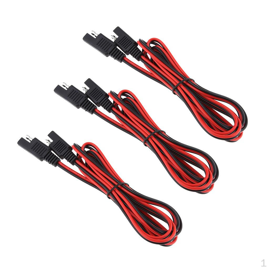 3pcs 2m 18AWG SAE Extension Cable Harness Panel