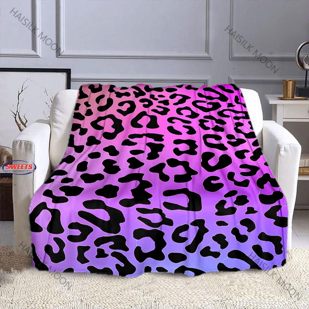 17 Styles Colorful Leopard Print Blanket for Bed Bedroom Sofa Picnic, Blanket for Cover Outdoor Leisure Nap, All Seasons Gifts