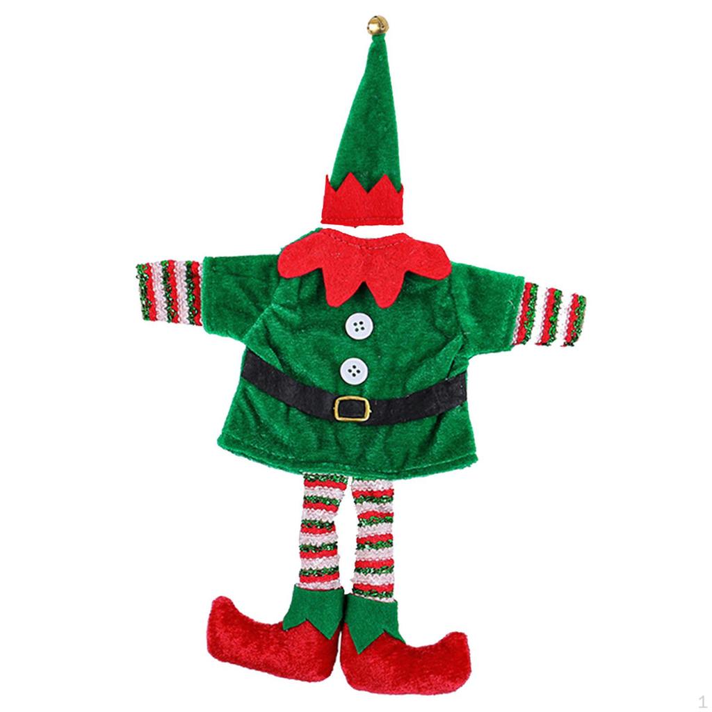 Ubrania z butelek wina wielokrotnego użytku na Boże Narodzenie, pokrowiec na świątecznego elfa do ozdoby domu