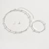 4PC Women's Fashion Geometric Round Necklace Earrings Bracelet Zircon Set Suitable for Wedding, Party, Festival Gifts-8536