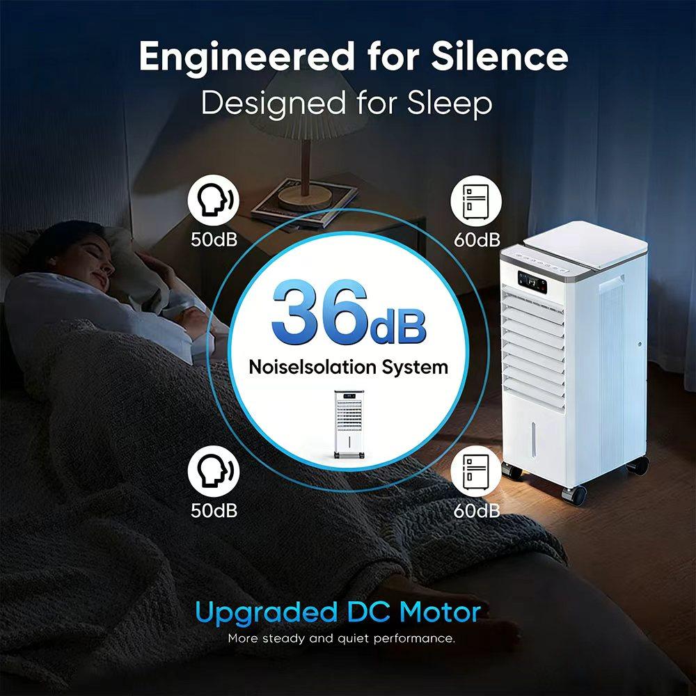 Portable Air Conditioner Fan Without Window 3in1 Evaporative Air Cooler 4 Modes 3 Speeds 2 Gallon Water Tank Remote Control 12H