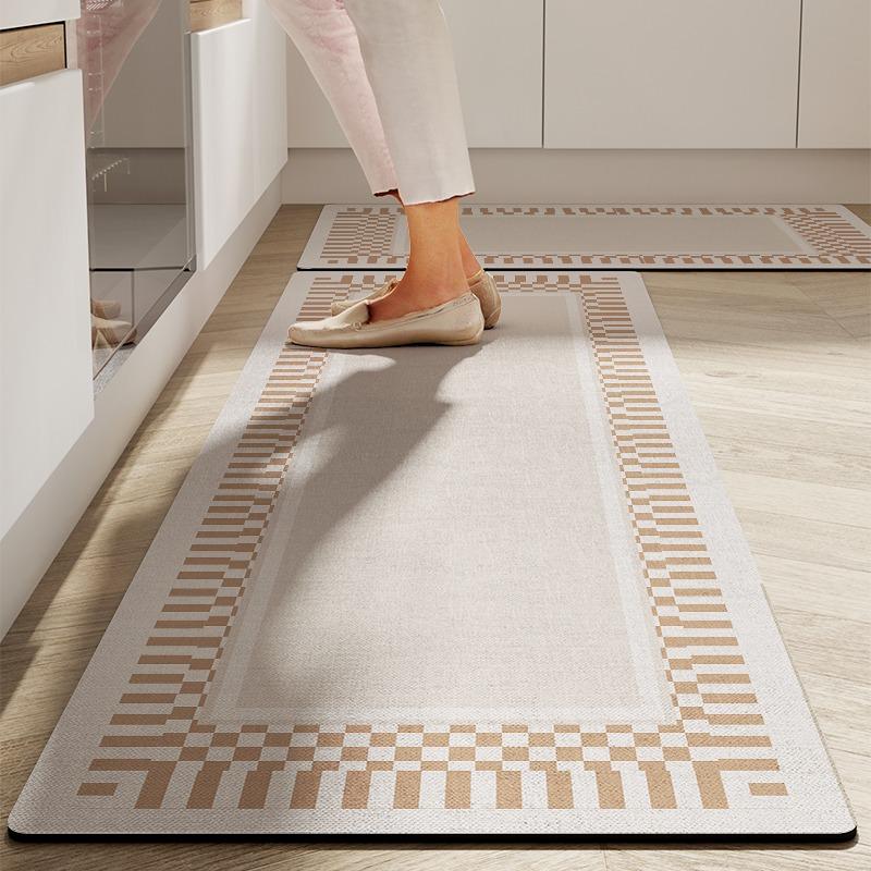 Floor Mat for Kitchen Waterproof Non-slip Oil-proof Carpet Minimalist Line Texture Long Size Rugs Entrance Home Decoration Mats