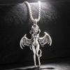 Devil's Overture: Cartoon Succubus Bat Girl Necklace - Dark Punk Street Style Essential