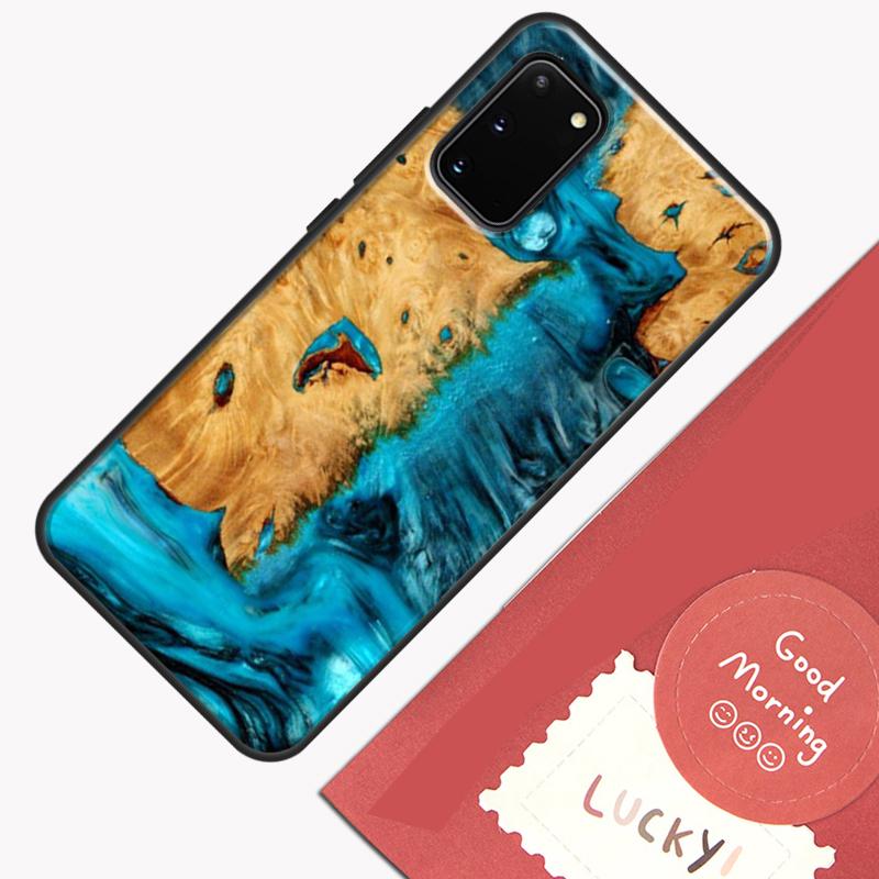 Hybrid Wood Resin Phone Case For Samsung Galaxy S23 Ultra S20 S21 S22 S24 S25 Plus S9 S10 S25 FE Cover Shell