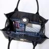 [Perke] Nylon quilted x Crocodile embossed cowhide 2-way tote bag S