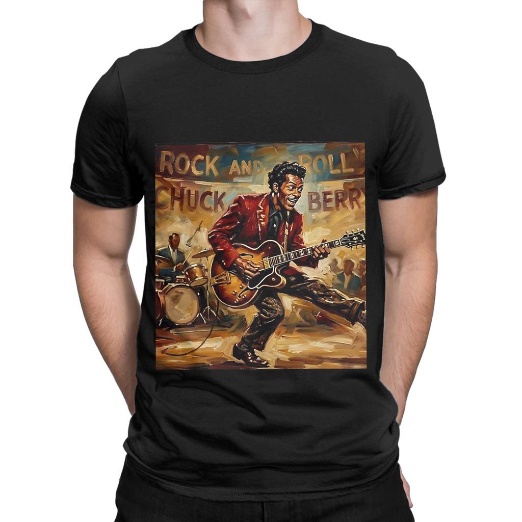 Johnny B Goode Chuck Berry Legendary Duckwalk Novelty 100% Cotton T-Shirt Chuck Berry Tops Tee