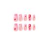 Valentine's Day French Pink Edge Heart Nail Stickers – Removable Wearable Nail Tips