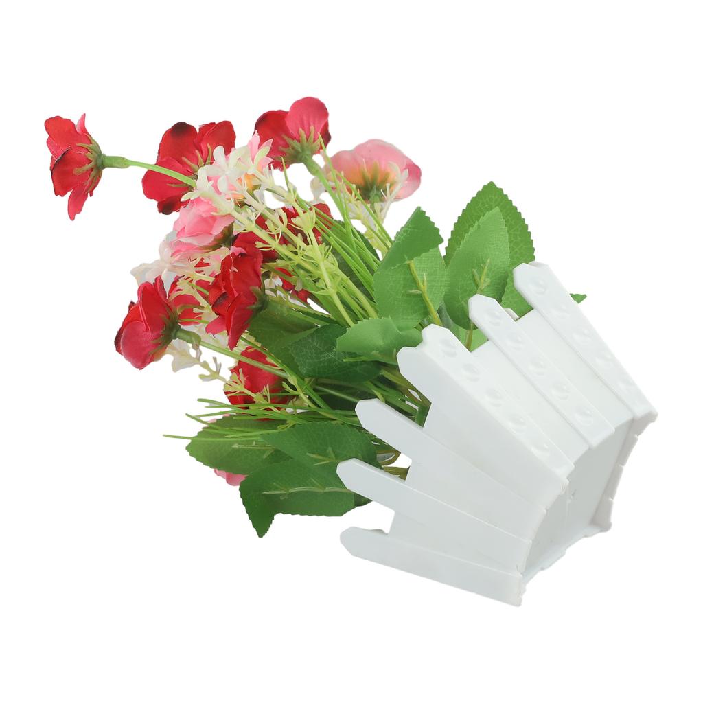 Künstliche Blumen Heimdeko Simulationspflanze Kunststoff Kunstblume Topfpflanze Heim Wohnzimmer Ornamente Rose Zaun Blumenset