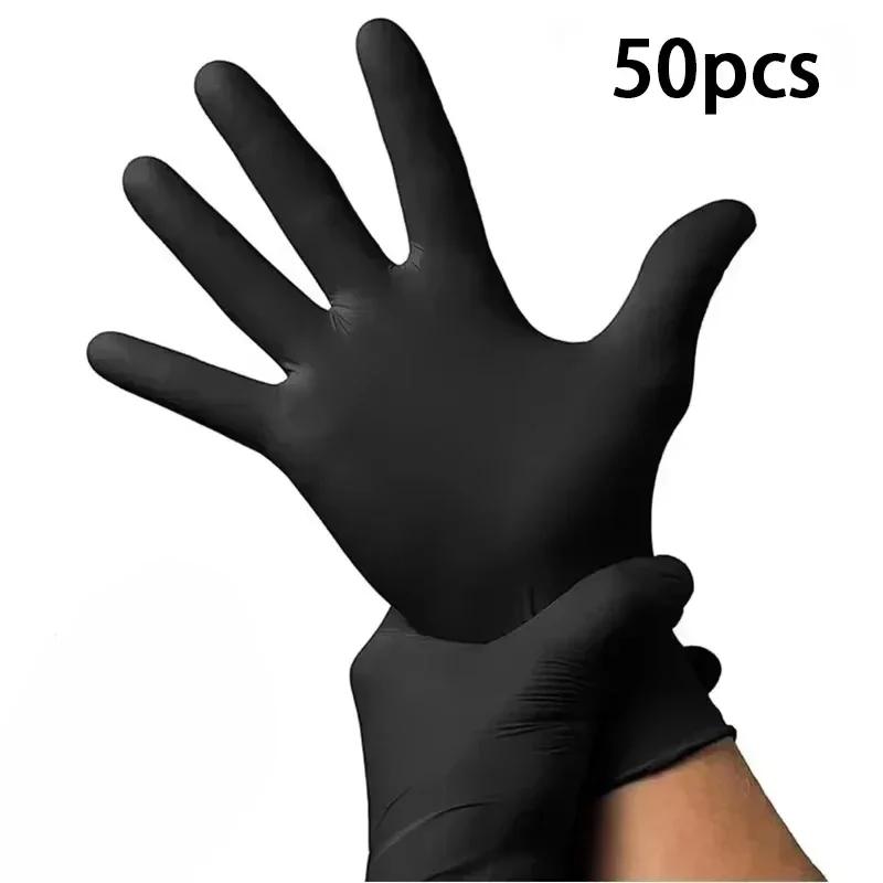 Disposable gloves, black nitrile food grade nitrile, anti slip, waterproof, and oil resistant gloves