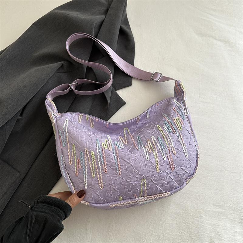 Trendy Street Style Canvas Tote Bag For Women 2024 New Fashionable Lightweight Crossbody Purse