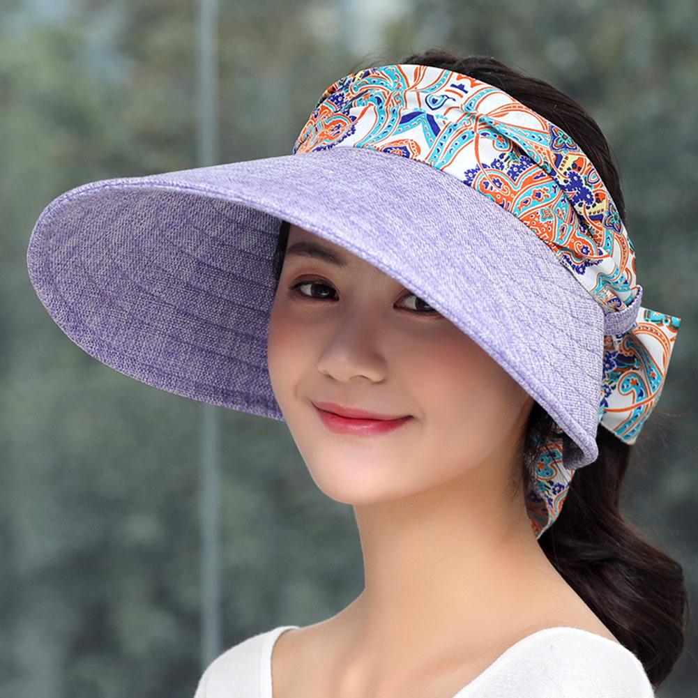 Women Sun Hat Wide Brim Uv Protective Summer Foldable Outdoor Cycling  Beach Cap