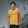 Li-Ning Sports Lifestyle Series Round Neck Loose Retro Letter Striped Color Block Versatile Sweatshirt Unisex sweatshirt Mineral-Yellow AWDVF87-3