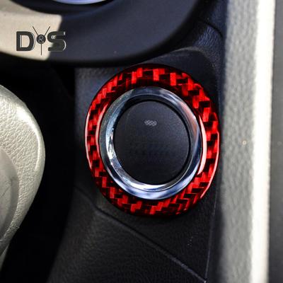 Carbon Fiber Engine Button Sticker Self Adhesive Fashion Car Start Stop Ring Button Sticker for 13 19 Forester