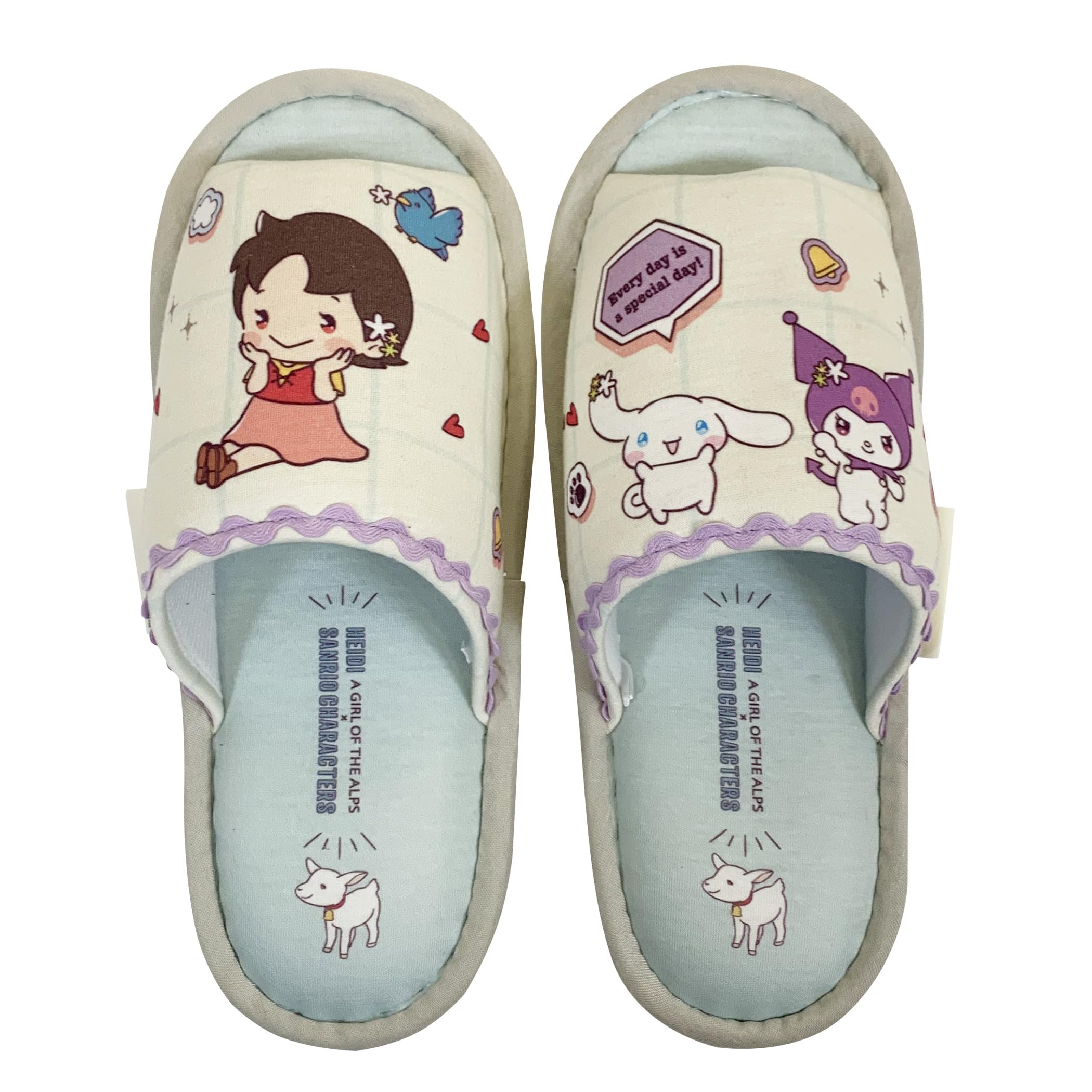 

Atelier Momo and Momo Girl of the Alps x Sanrio Characters Heidi, Slippers, Indoor, Gift, Medium, 23-25cm, Cream, SZ43969-51 кремовый