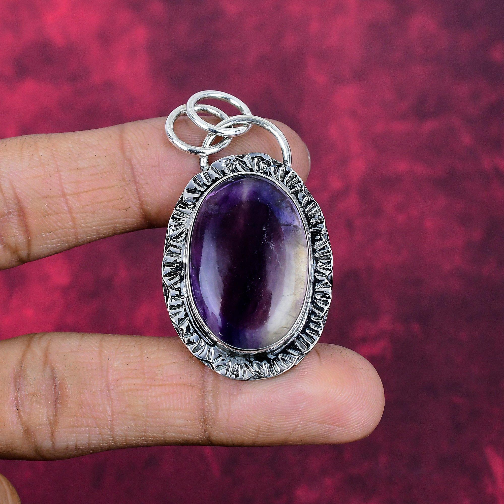 

Florite Pendant Gemstone Jewelry, 925 Solid Sterling Silver Handmade Pendant, Latest Design Jewelry 2.16 Inches