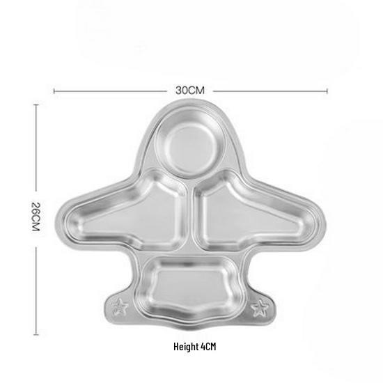 304 Stainless Steel Cartoon Divided Plate for Kids – Perfect for Kindergarten and School Canteens