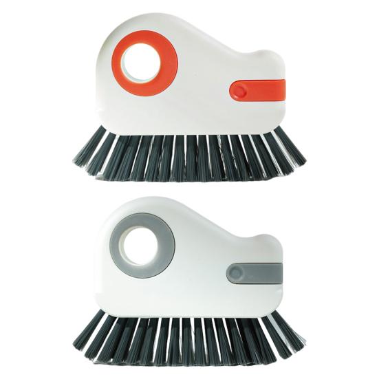 2-in-1 Fensterführung Reinigungsbürste Harte Borsten Fugenbürste mit Verstecktem Schaber Fugenreiniger Griffbürste