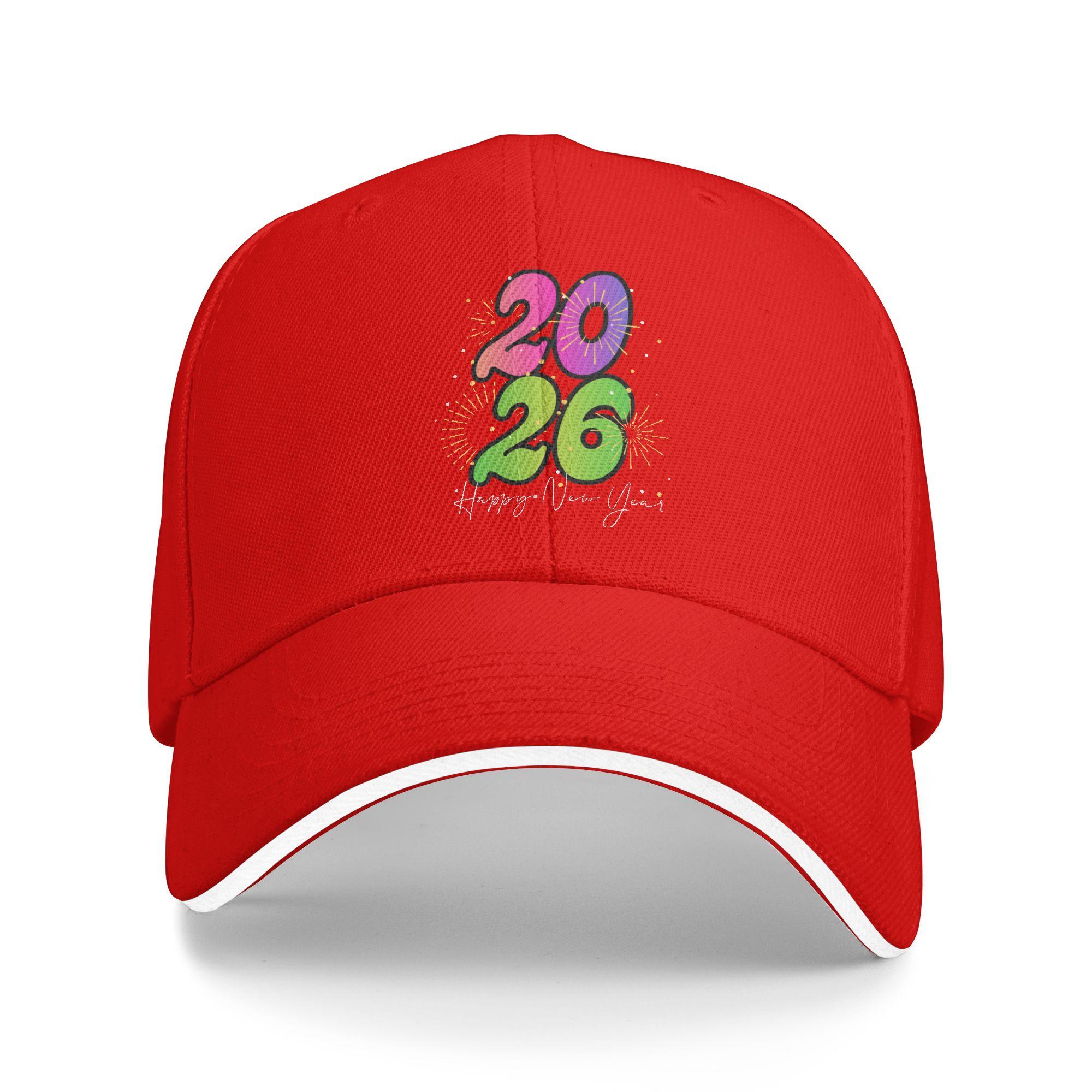 WoUnisex Unisex Happy New Year 2026 Outdoor Hat Summer  Sun Baseball Caps Casual Baseball Cap 2026 Sports Hats One Size