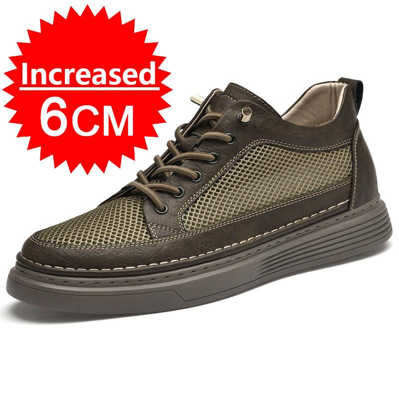 

Мужские туфли из натуральной кожи, увеличивающие рост на 6 см, модные теннисные, мужские повседневные, лоферы слипоны, для улицы, роскошные, теннисные, больших размеров 36-47 36