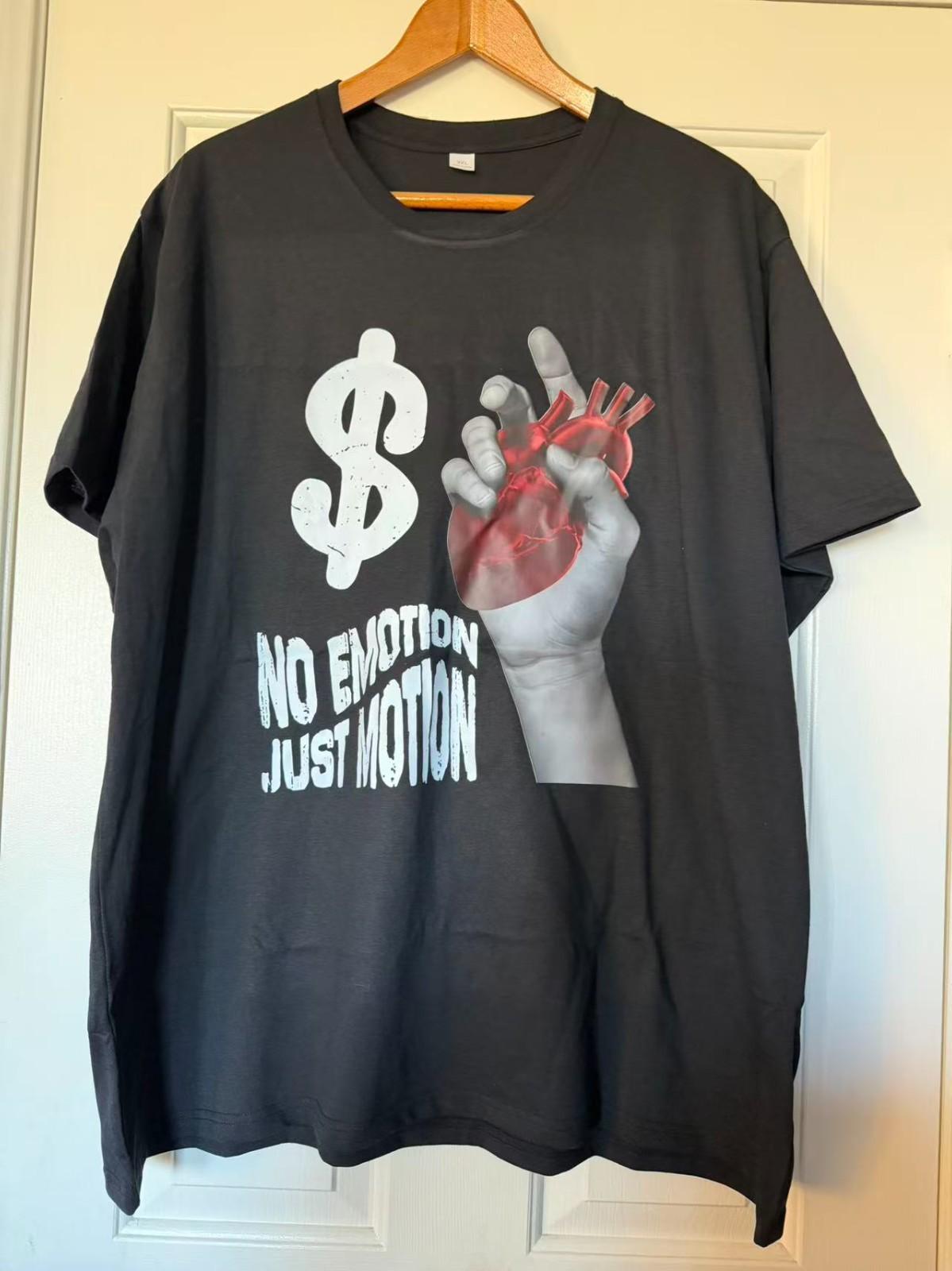 No Emotion Just Motion Money Power & Respect Graphic T-Shirt L