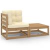 Day and Night - Day and Night Garden Furniture Set 2 Pieces Honey Brown Pine Wood Cushions
