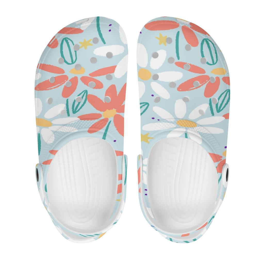 Printed EVA Clogs Slippers for Women Men Easy Clean Lightweight Slip On Casual Sandals Lightweight Soft Sole Summer Daily Wear