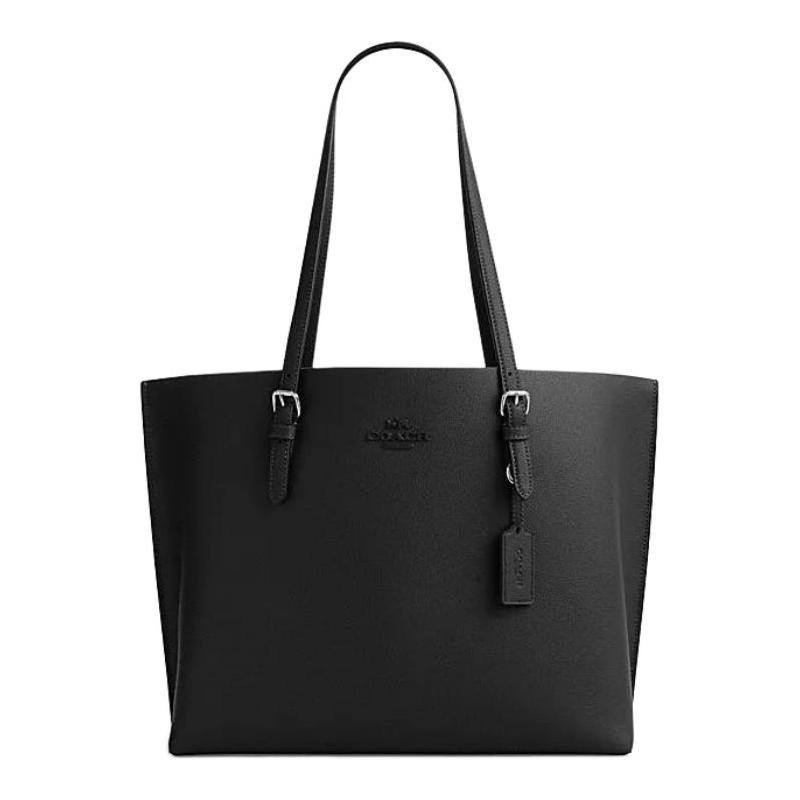 Coach Mollie Brand Logo Zipper Closure Tote Bag Tote Bag Shopping Bag Handbag Cowhide Shoulder Bag 34 Women's Black