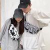 Multifunctional Waist Pouch for Crossbody Large Sports Waist Black and White Cartoon Graffiti Casual Hip Bag Men, Bag, Capacity, Bag, Plaid, Design,
