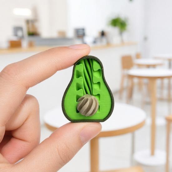 Jijijing 3D Printed Vegetables Fruits Decompression Toy, Flexible Stretchable Pixel Fruit Fidget Toy for Anxiety Relief, Portable Desktop Ornament