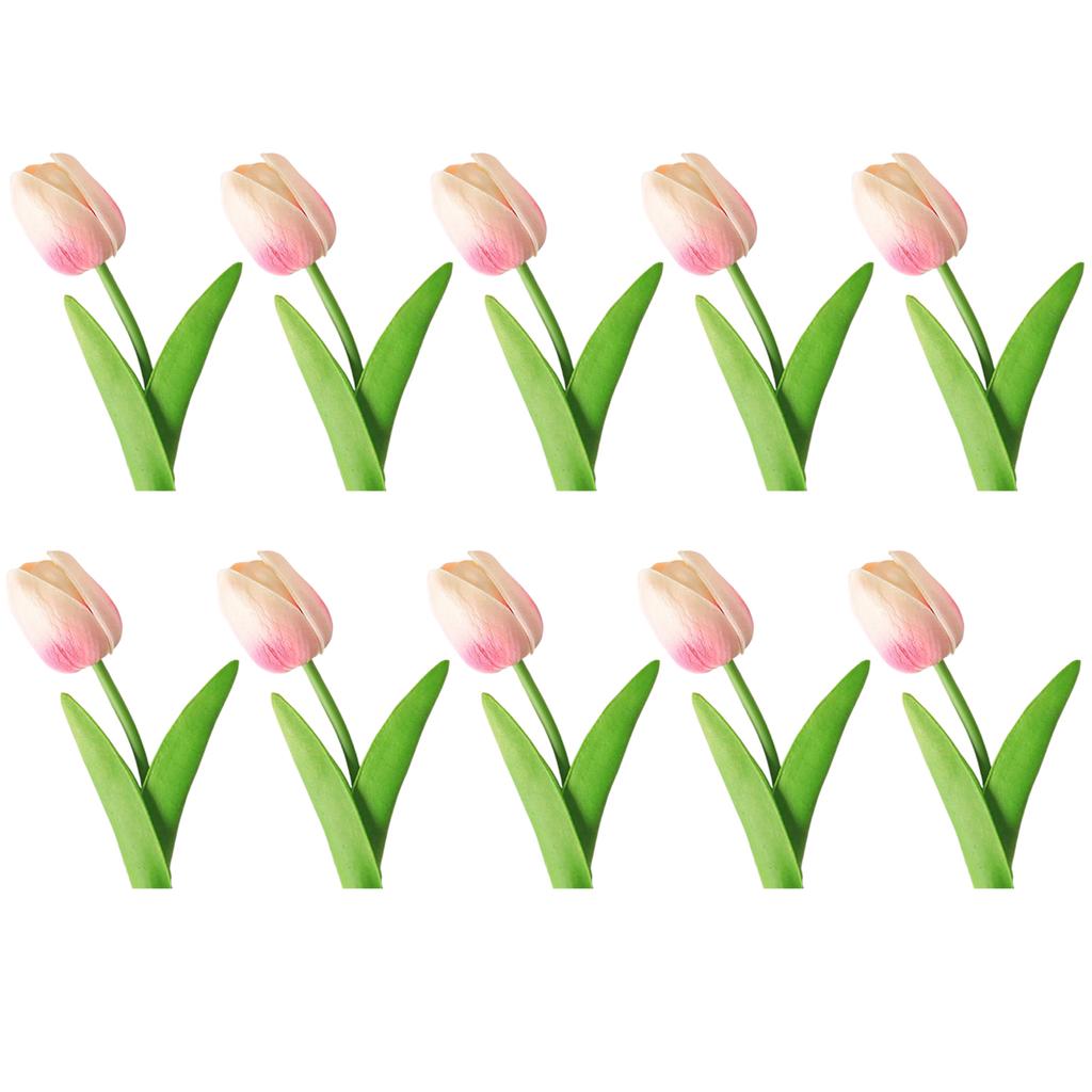 10PCS Artificial Flowers Tulip Bouquet PE Fake Flowers Wedding Garden Decoration Outdoor Home Garden Bouquet Vase Decor Plant