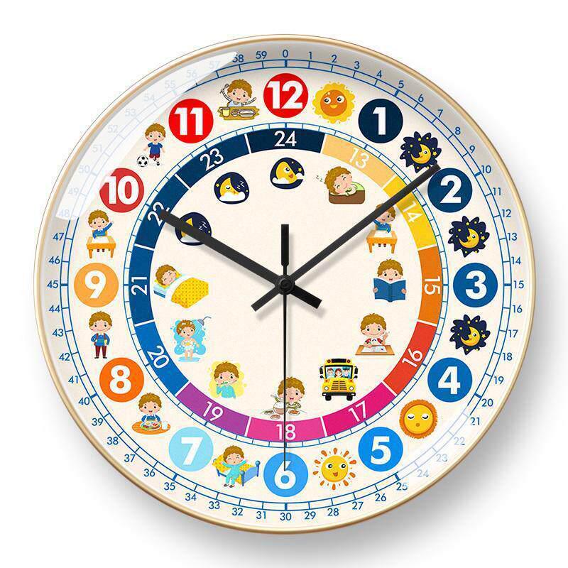 Kids' Educational Cartoon Wall Clock for Learning Time - Silent Clock for Children's Bedroom and School