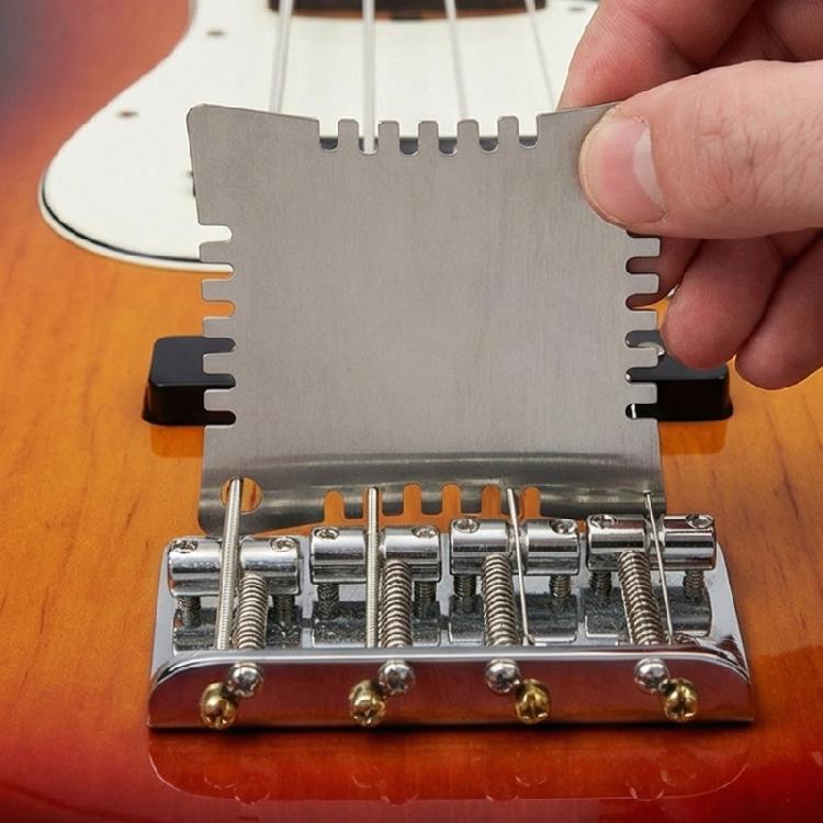 4Pcs Guitar Notched Gauge Ergonomic Guitar Setup Tools Metal Fretboard Measuring Tool for Bass Acoustic Guitar