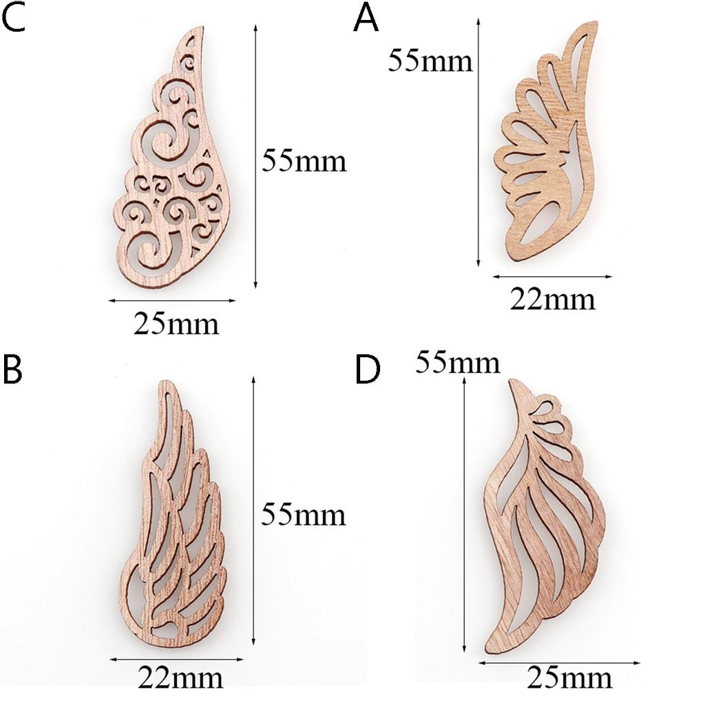Vintage ozdoby Přírodní DIY Craft Graffiti Ornament Angel Wings Dřevěný přívěsek s hranolky