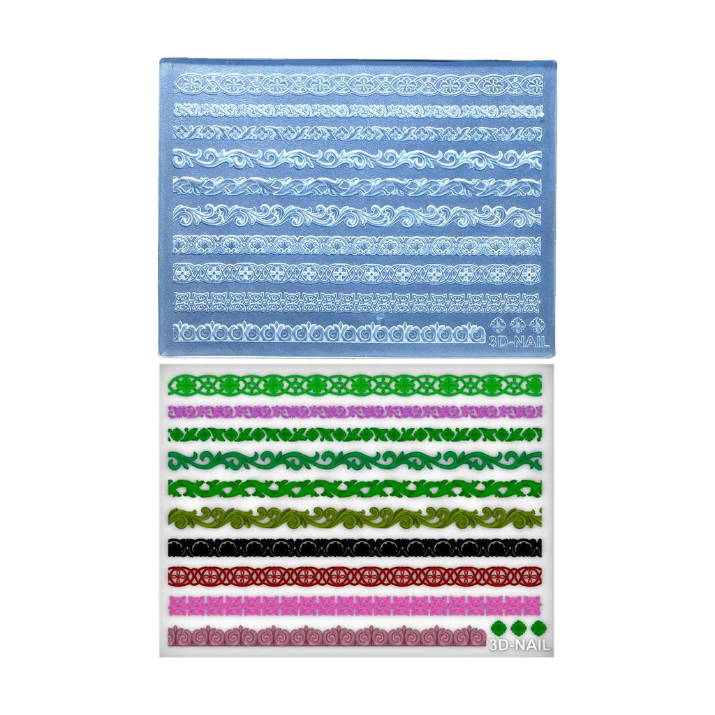 Silicone Carved Molds DIY Nail Art Tools Handmade Craft Supplies for 3D Nail Art Creation and Versatile Decoration Use