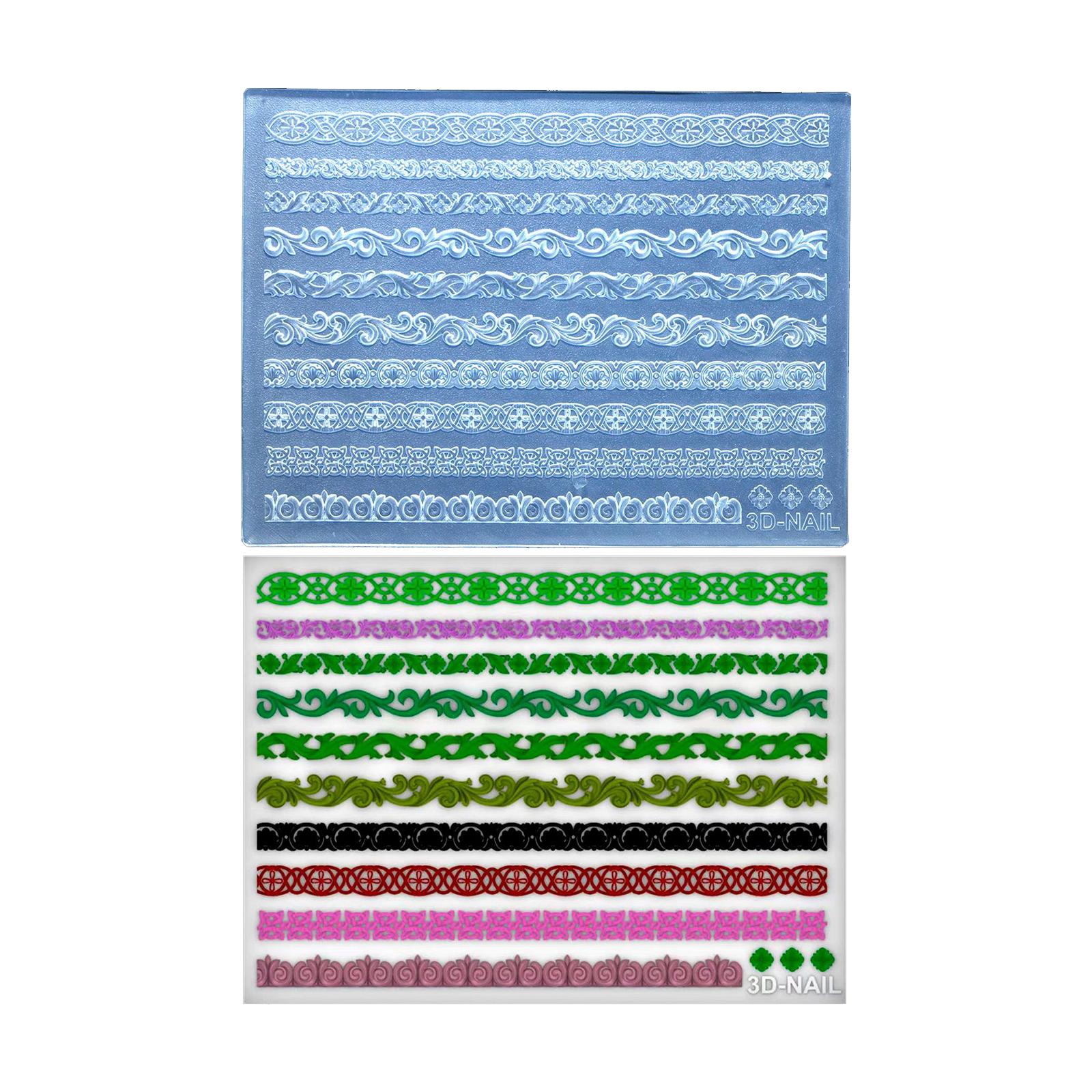 

Многоразовая силиконовая 3D форма для нейл-арта, рельефные узоры для DIY-творчества и классические дизайны с различными узорами 9