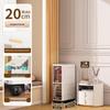 Plastic Bathroom Floor-Standing Multi-Layer Storage Cabinet with Flip-Up Shelf