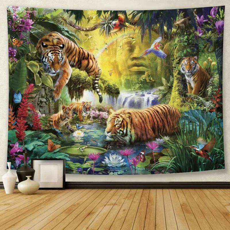 Forest Animal Tiger Decorative Tapestry Office Living Room Decor Home Wall Tapestry