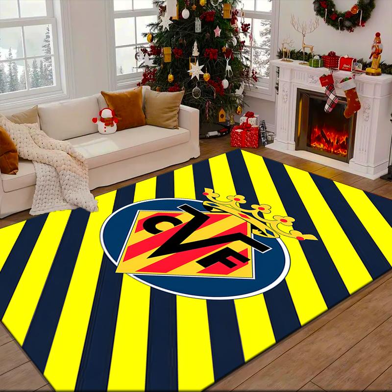 1PC Villar-real Football Club Rug Game Carpet, Floor Mat for Bedroom Living Room Entryway Rug, Home Decor Idea Gift for Christmas birthday