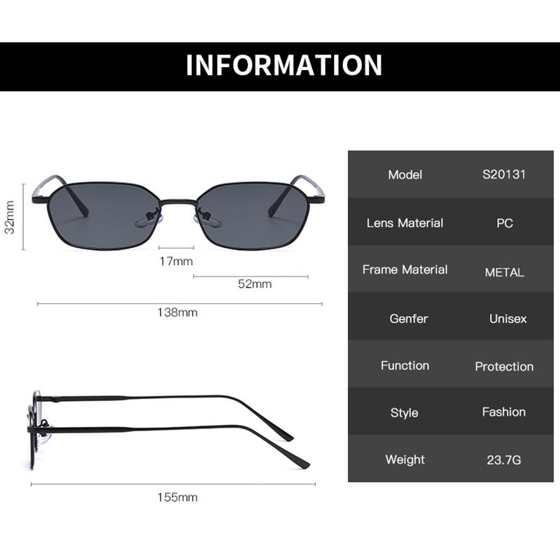 Fashion Retro Square Sunglasses Women‘s Sun Glasses Lady Small Steampunk Metal Eyeglasses Vintage Gradient UV400