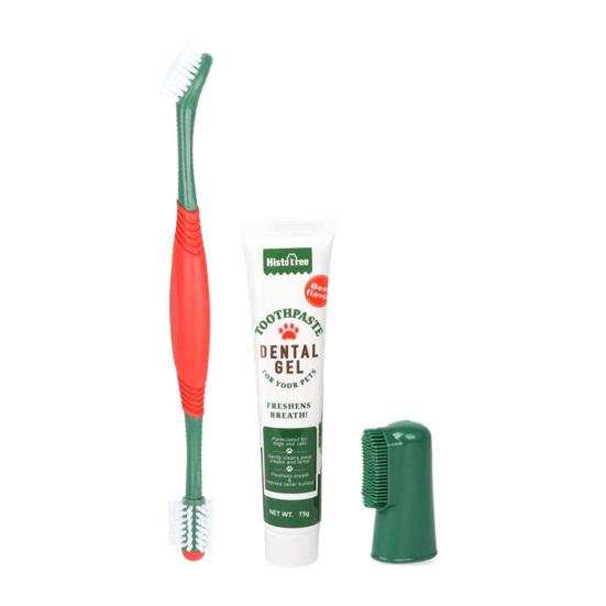 1 Set Pet Toothbrush Reduce Tartar Oral Cleaning Portable Pet Toothpaste Dog