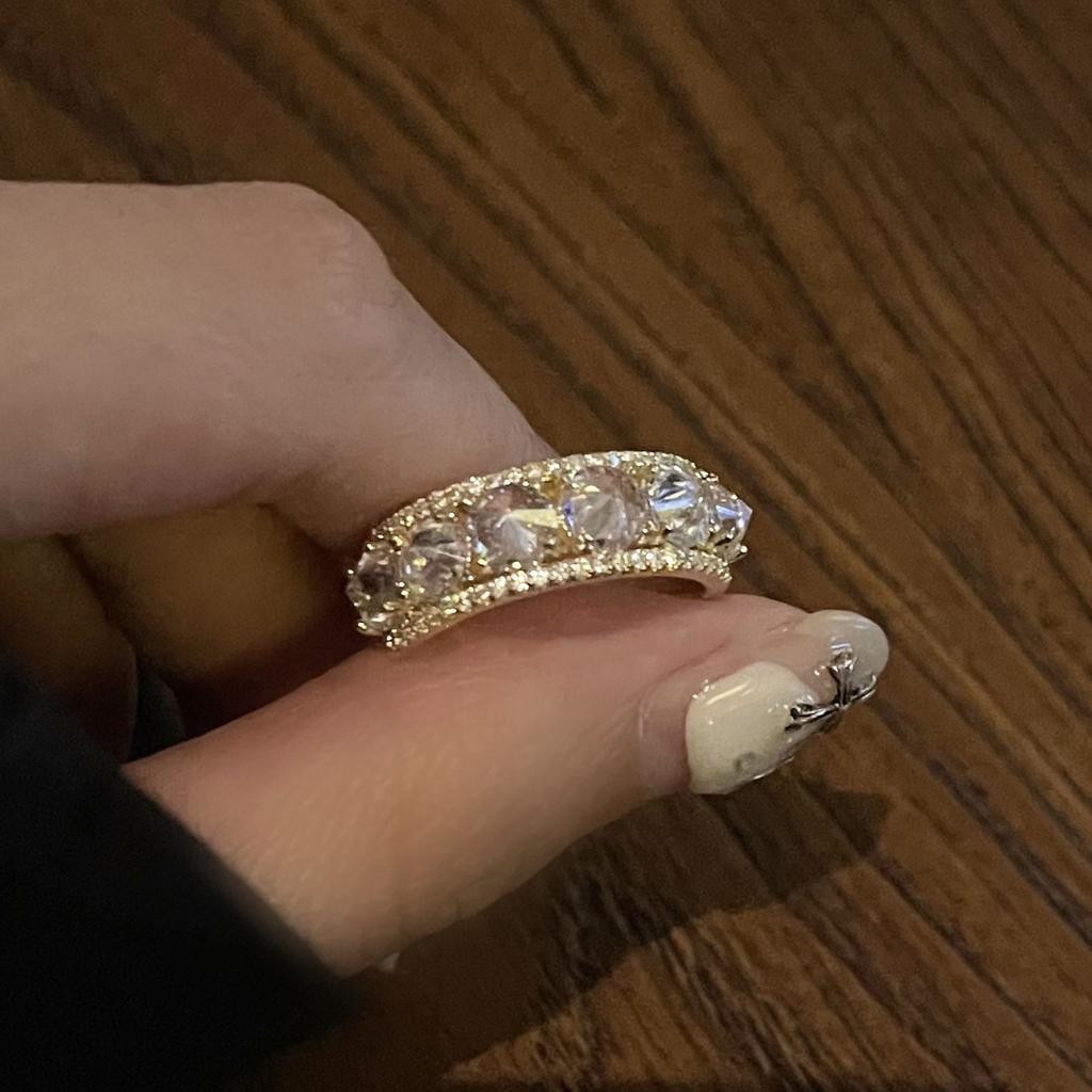 Super flash high-end sensation, niche opening ring, adjustable dreamy temperament, fashionable rings